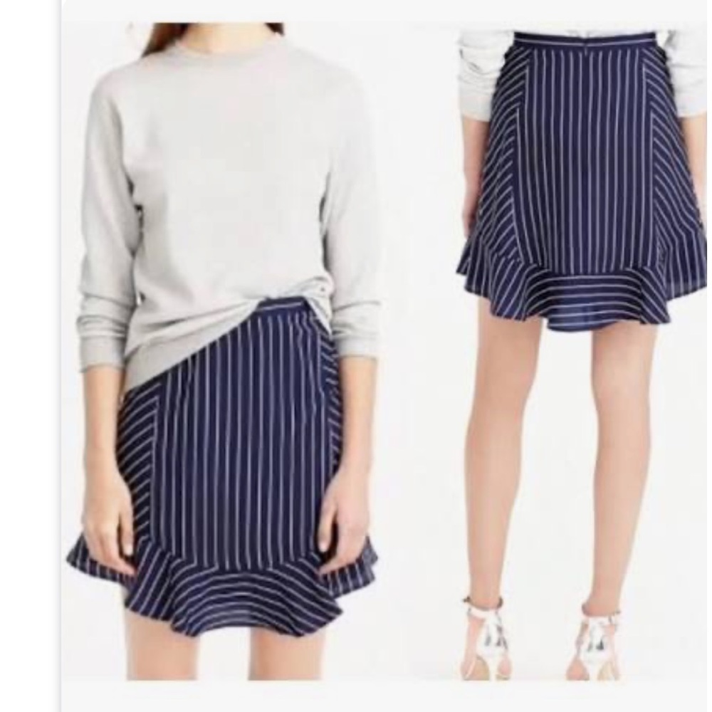 Jcrew flounce stripe mini skirt